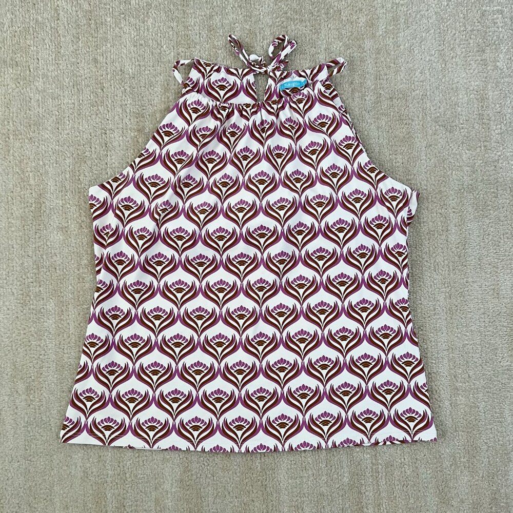 J. McLaughlin Catalina Cloth Sleeveless Boho Summer Blouse Top L